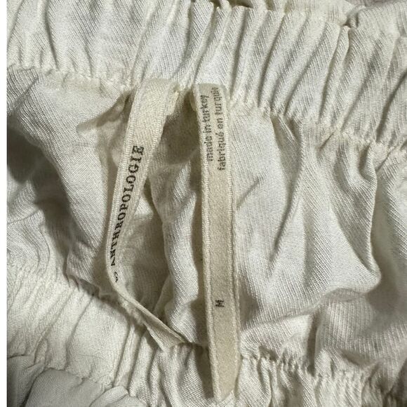 Anthropologie Midi  Dress Women's Med White Blue Floral Strapless Tunic High Low - Picture 7 of 12